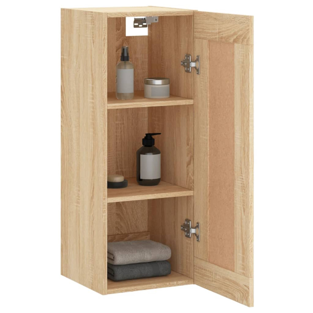 Produktbild för Väggskåp sonoma-ek 34,5x34x90 cm konstruerat trä