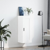 Produktbild för Väggskåp vit 34,5x34x90 cm konstruerat trä