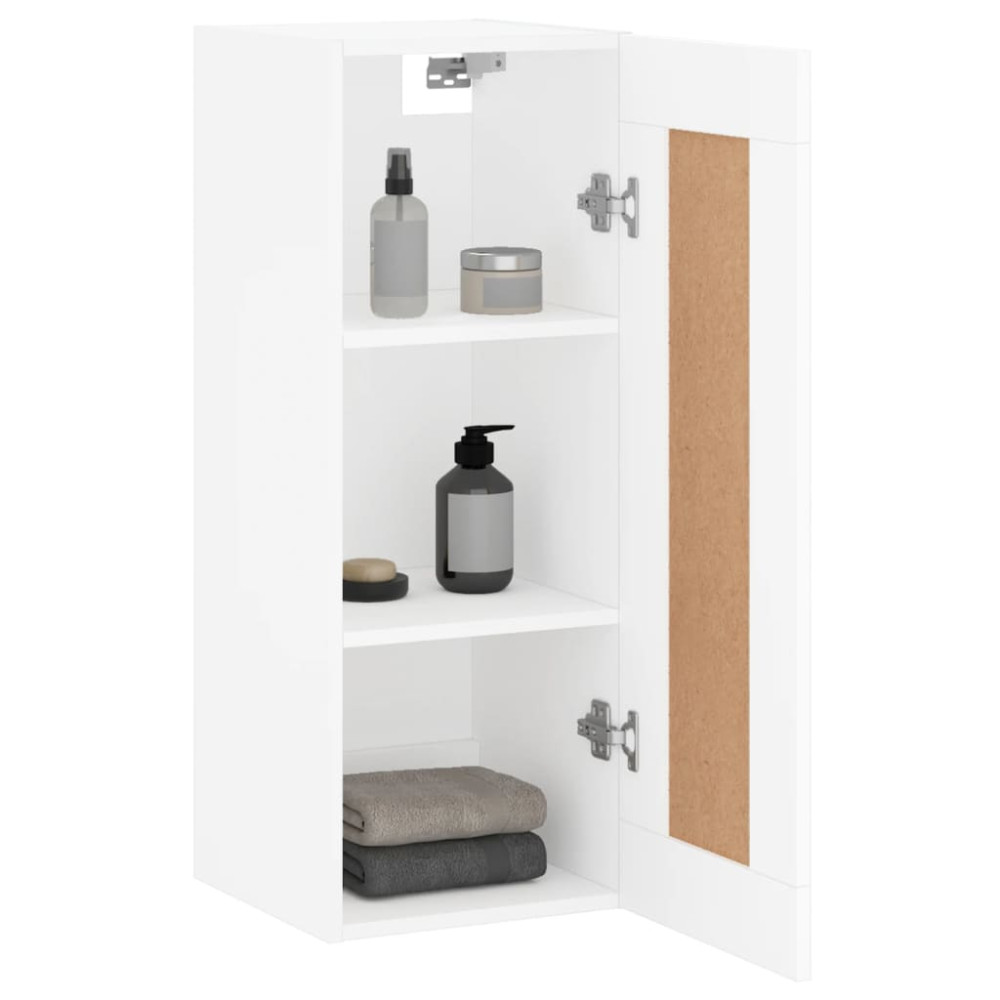 Produktbild för Väggskåp vit 34,5x34x90 cm konstruerat trä