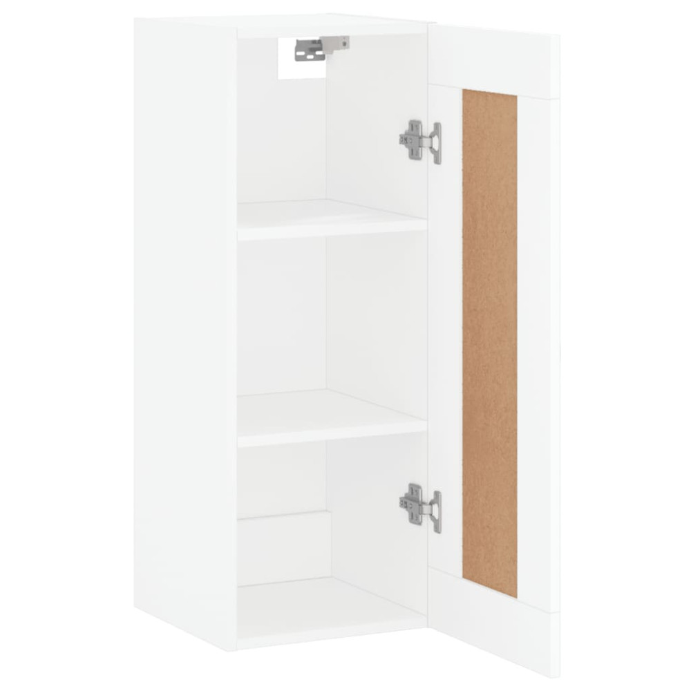 Produktbild för Väggskåp vit 34,5x34x90 cm konstruerat trä