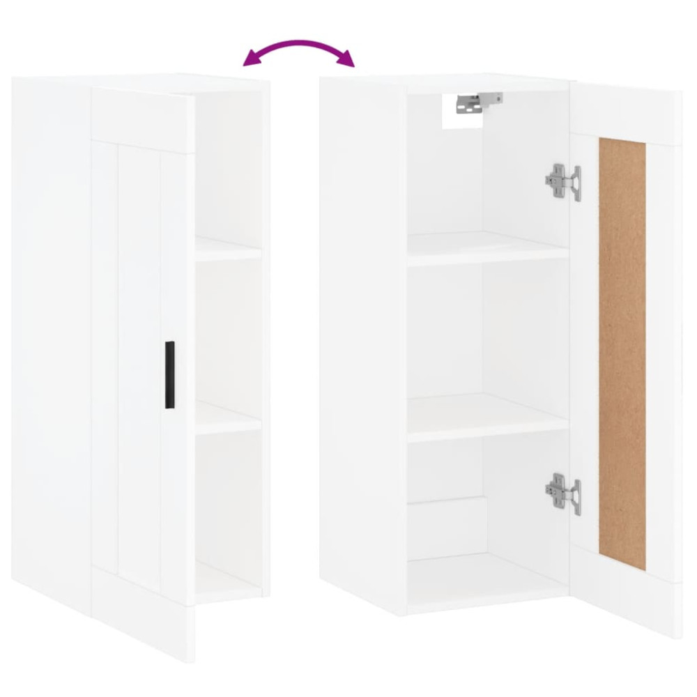 Produktbild för Väggskåp vit 34,5x34x90 cm konstruerat trä