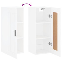 Produktbild för Väggskåp vit 34,5x34x90 cm konstruerat trä