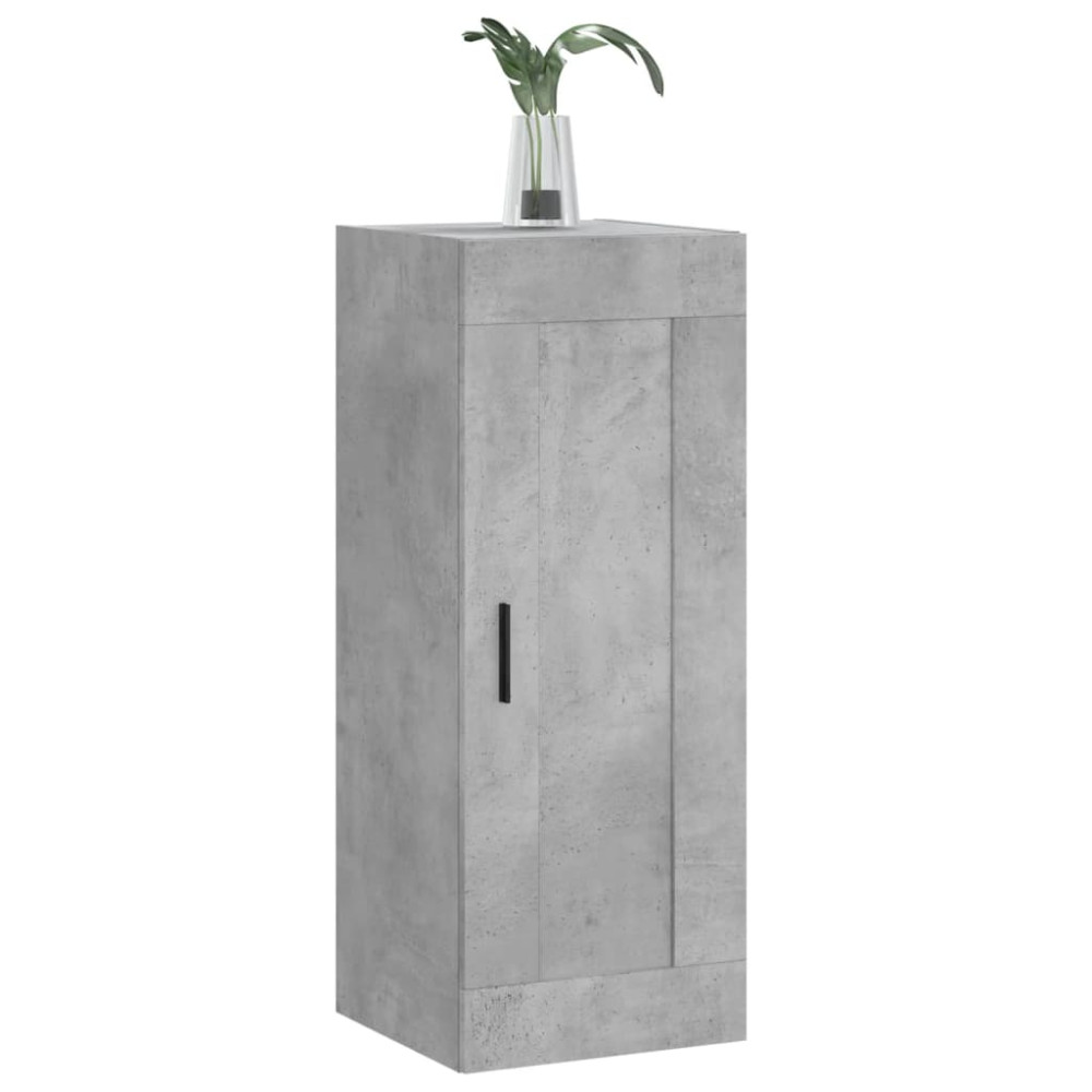Produktbild för Väggskåp betonggrå 34,5x34x90 cm konstruerat trä