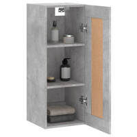 Produktbild för Väggskåp betonggrå 34,5x34x90 cm konstruerat trä