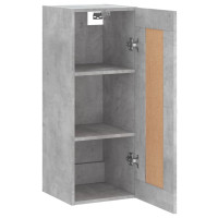 Produktbild för Väggskåp betonggrå 34,5x34x90 cm konstruerat trä