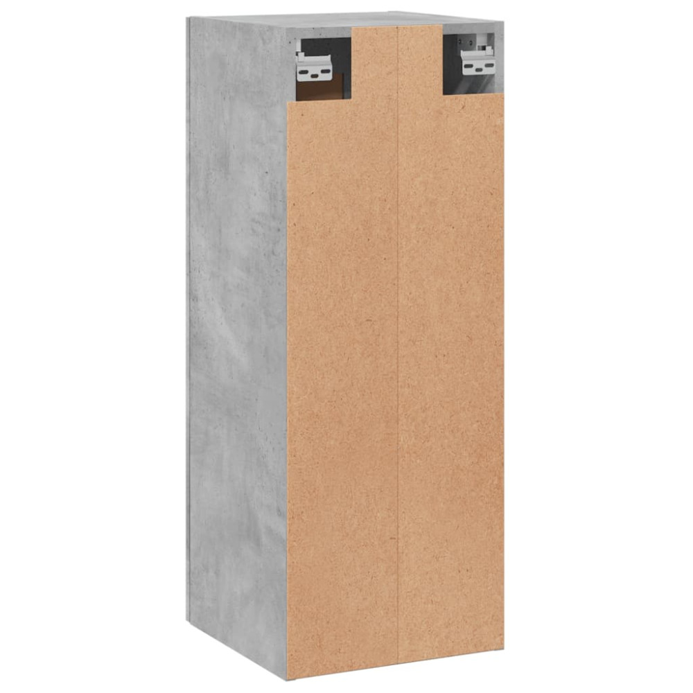 Produktbild för Väggskåp betonggrå 34,5x34x90 cm konstruerat trä