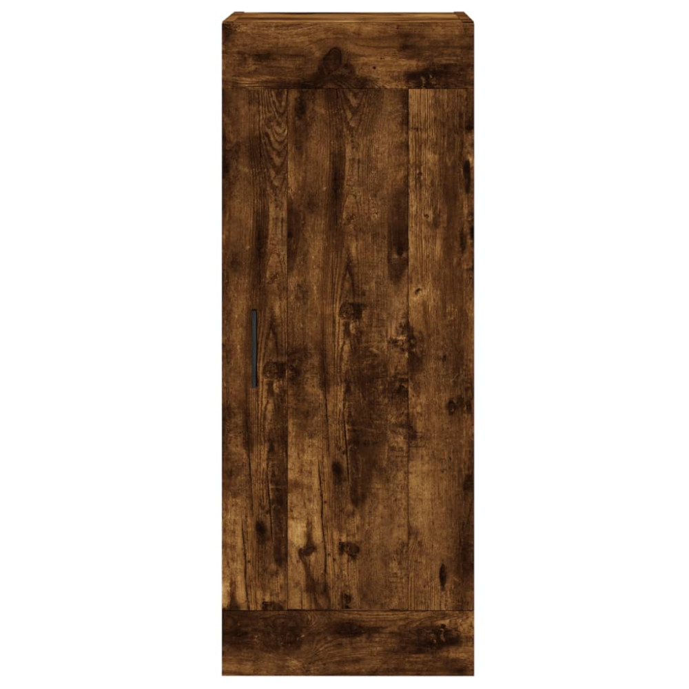 Produktbild för Väggskåp rökfärgat ek 34,5x34x90 cm konstruerat trä
