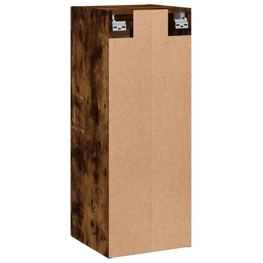 Produktbild för Väggskåp rökfärgat ek 34,5x34x90 cm konstruerat trä