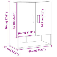 Produktbild för Väggskåp rökfärgad ek 60x31x70 cm konstruerat trä