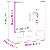 Produktbild för Väggskåp sonoma-ek 60x31x70 cm konstruerat trä