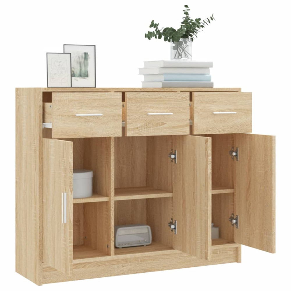 Produktbild för Skänk sonoma-ek 91x28x75 cm konstruerat trä