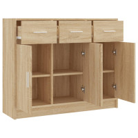 Produktbild för Skänk sonoma-ek 91x28x75 cm konstruerat trä