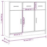 Produktbild för Skänk sonoma-ek 91x28x75 cm konstruerat trä