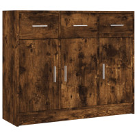 Produktbild för Skänk rökfärgad ek 91x28x75 cm konstruerat trä