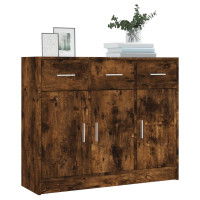 Produktbild för Skänk rökfärgad ek 91x28x75 cm konstruerat trä