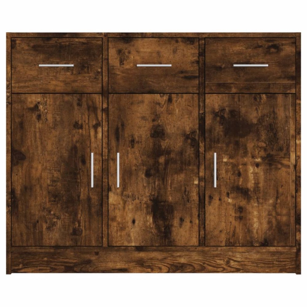 Produktbild för Skänk rökfärgad ek 91x28x75 cm konstruerat trä