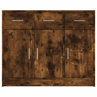 Produktbild för Skänk rökfärgad ek 91x28x75 cm konstruerat trä