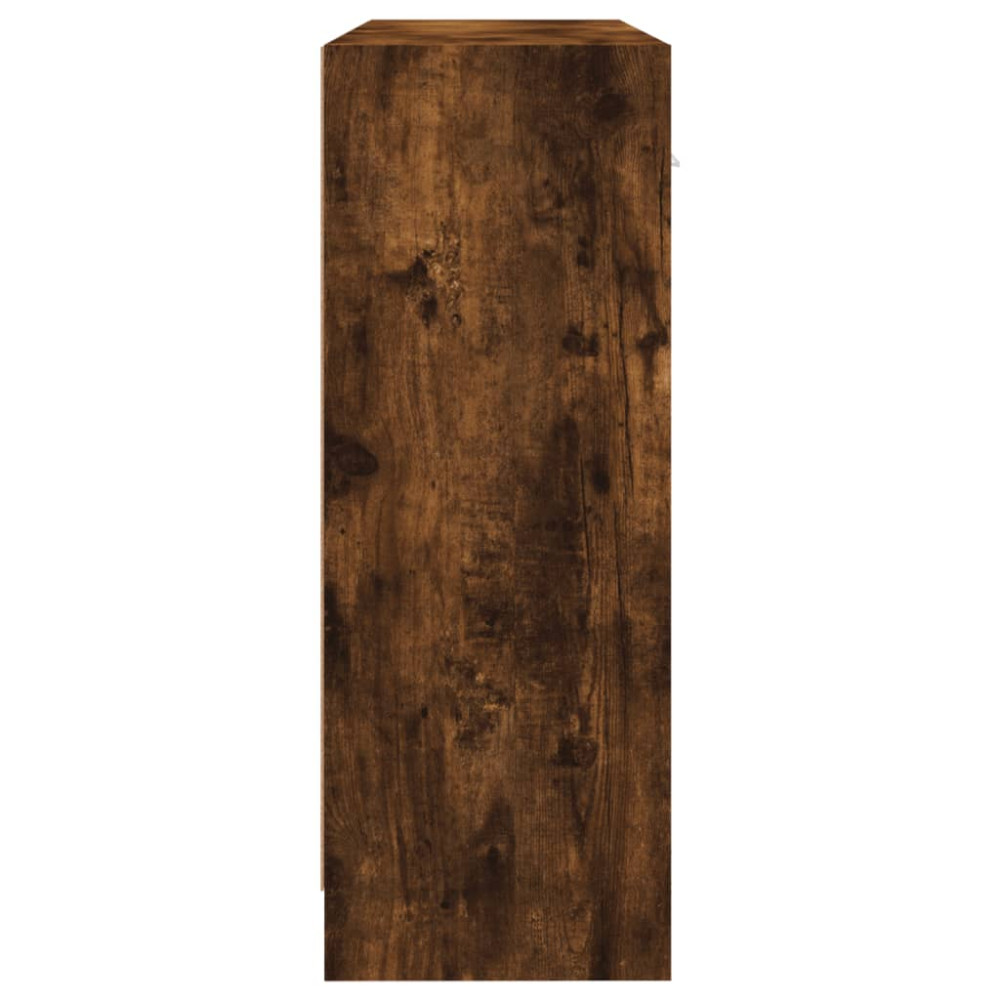 Produktbild för Skänk rökfärgad ek 91x28x75 cm konstruerat trä