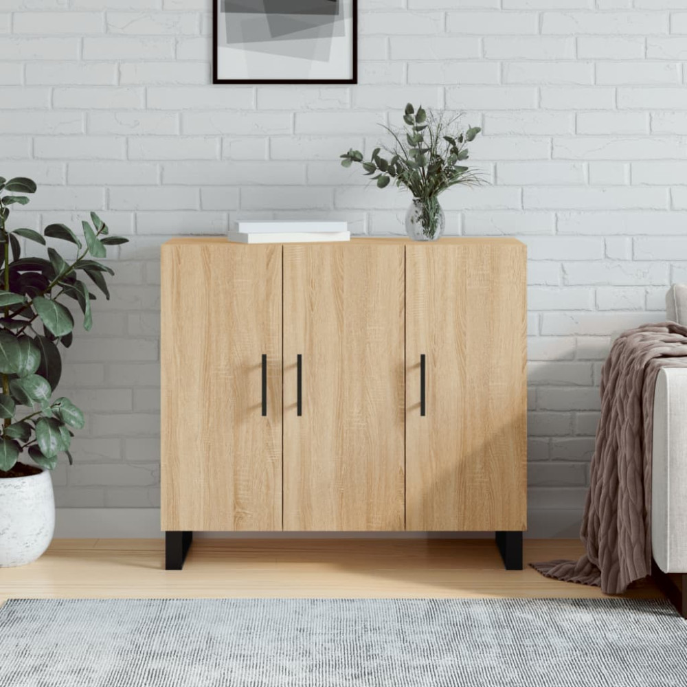 Produktbild för Skänk sonoma-ek 90x34x80 cm konstruerat trä