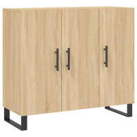 Produktbild för Skänk sonoma-ek 90x34x80 cm konstruerat trä