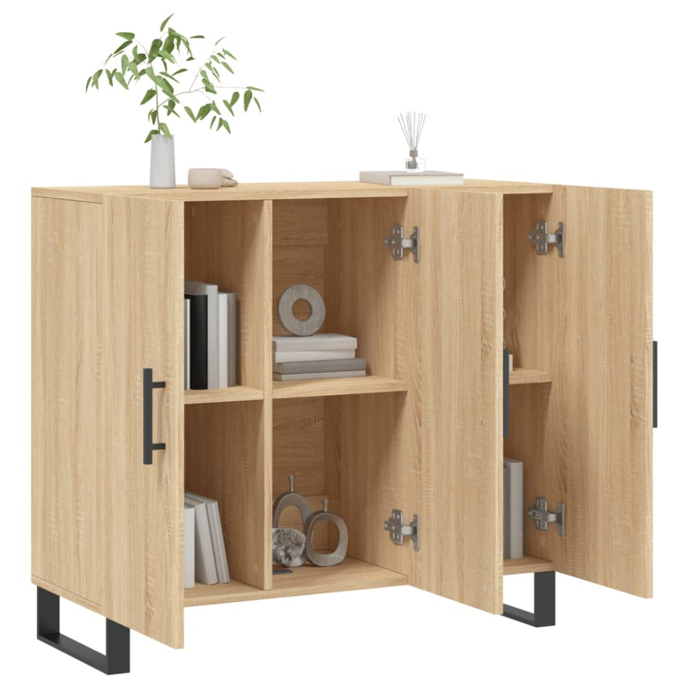 Produktbild för Skänk sonoma-ek 90x34x80 cm konstruerat trä