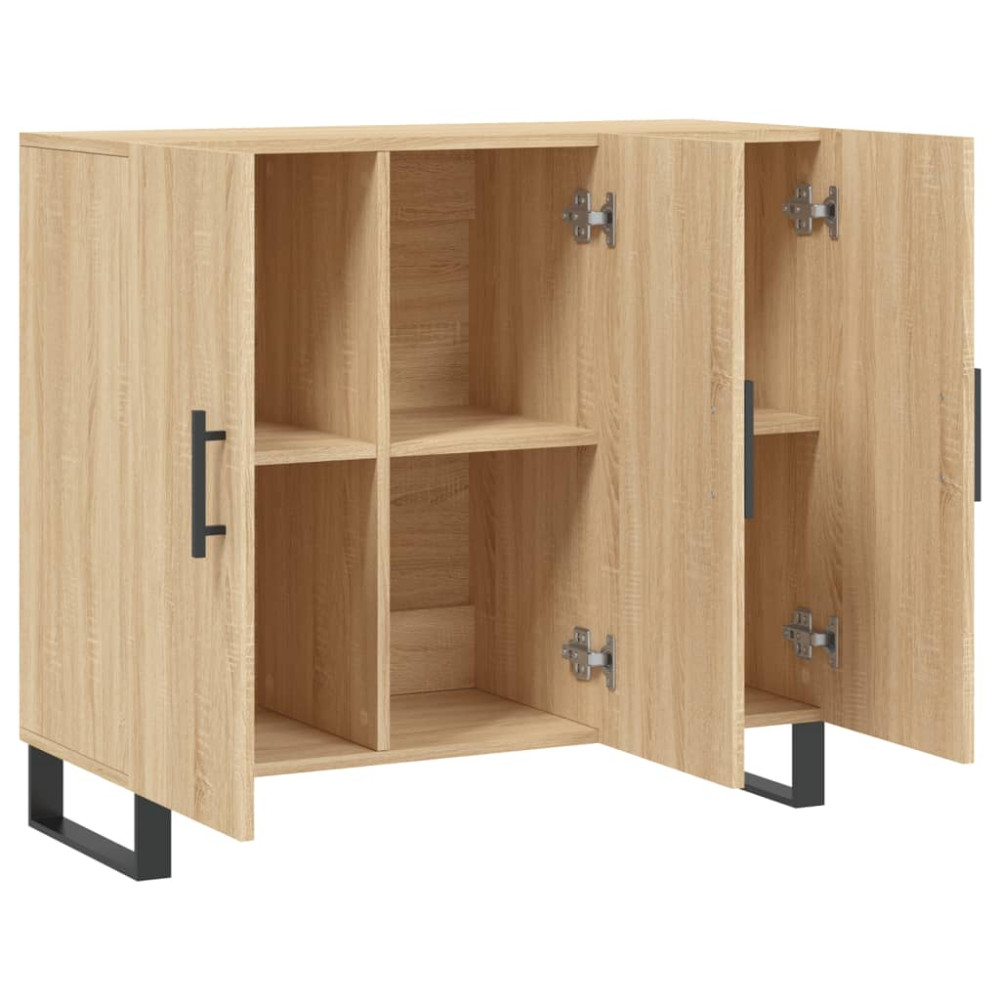 Produktbild för Skänk sonoma-ek 90x34x80 cm konstruerat trä