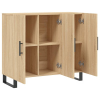 Produktbild för Skänk sonoma-ek 90x34x80 cm konstruerat trä