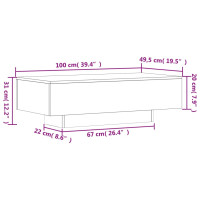 Produktbild för Soffbord svart 100x49,5x31 cm konstruerat trä