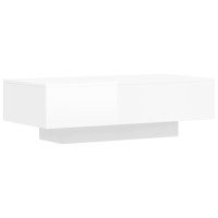 Miniatyr av produktbild för Soffbord vit högglans 100x49,5x31 cm konstruerat trä