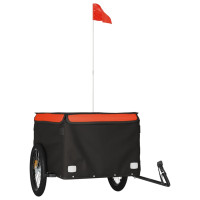 Miniatyr av produktbild för Cykelvagn svart och orange 45 kg järn