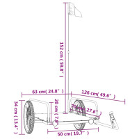 Produktbild för Cykelvagn svart 126x63x34 cm järn