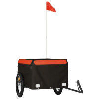 Miniatyr av produktbild för Cykelvagn svart och orange 45 kg järn