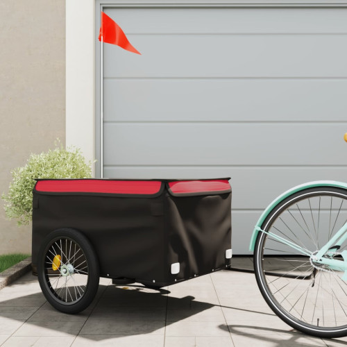 Cykelvagn svart och röd 45 kg järn
