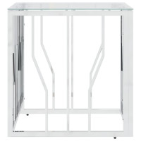 Produktbild för Soffbord silver 50x50x50 cm rostfritt stål och glas