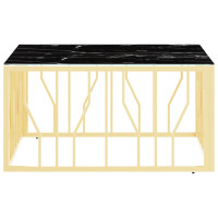 Produktbild för Soffbord guld 80x80x40 cm rostfritt stål och glas