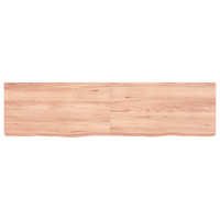 Produktbild för Vägghylla ljusbrun 120x30x(2-6) cm behandlad massiv ek