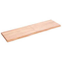 Produktbild för Vägghylla ljusbrun 140x40x(2-4) cm behandlad massiv ek