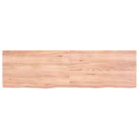 Produktbild för Vägghylla ljusbrun 140x40x(2-4) cm behandlad massiv ek