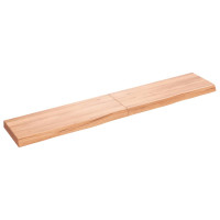 Produktbild för Vägghylla ljusbrun 160x30x(2-6) cm behandlad massiv ek