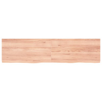 Produktbild för Vägghylla ljusbrun 160x40x(2-4) cm behandlad massiv ek