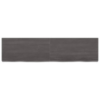 Produktbild för Vägghylla mörkbrun 120x30x(2-6) cm behandlad massiv ek