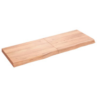 Produktbild för Vägghylla ljusbrun 140x50x(2-6) cm behandlad massiv ek