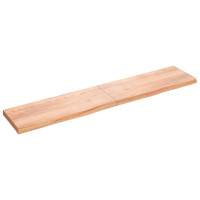 Produktbild för Vägghylla ljusbrun 200x40x(2-6) cm behandlad massiv ek