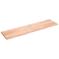 Produktbild för Vägghylla ljusbrun 200x50x(2-4) cm behandlad massiv ek