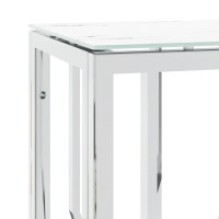 Produktbild för Avlastningsbord silver 70x30x70 cm rostfritt stål och glas