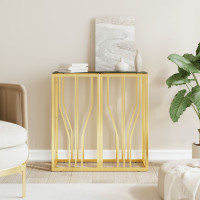Produktbild för Avlastningsbord guld 70x30x70 cm rostfritt stål och glas