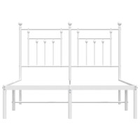 Produktbild för Sängram med huvudgavel metall vit 135x190 cm