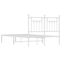 Produktbild för Sängram med huvudgavel metall vit 135x190 cm