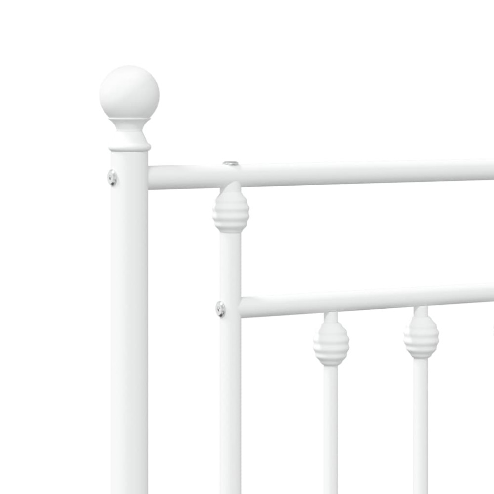 Produktbild för Sängram med huvudgavel metall vit 135x190 cm