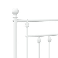 Produktbild för Sängram med huvudgavel metall vit 135x190 cm
